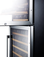 Dual zone 118 bottle wine cellar with two glass doors and digital thermostats; for built-in or freestanding use (Model SWC1875BLHD) - Detail