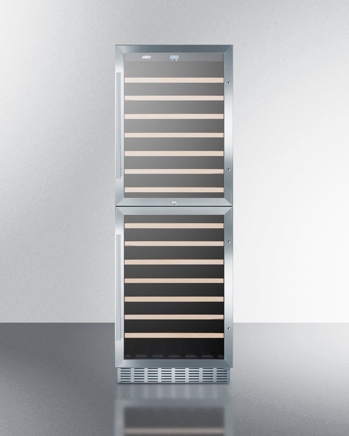 Dual zone 118 bottle wine cellar with two glass doors and digital thermostats; for built-in or freestanding use (Model SWC1875B) Secondary image