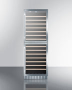 Dual zone 118 bottle wine cellar with two glass doors and digital thermostats; for built-in or freestanding use (Model SWC1875B) - Front