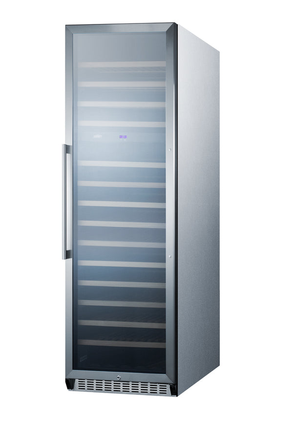 Accucold 2-zone 160 Bottle Wine Cellar with Glass Door, Digital Thermostat, and Stainless Steel Wrapped Cabinet (Model SWC1966CSSLHD)