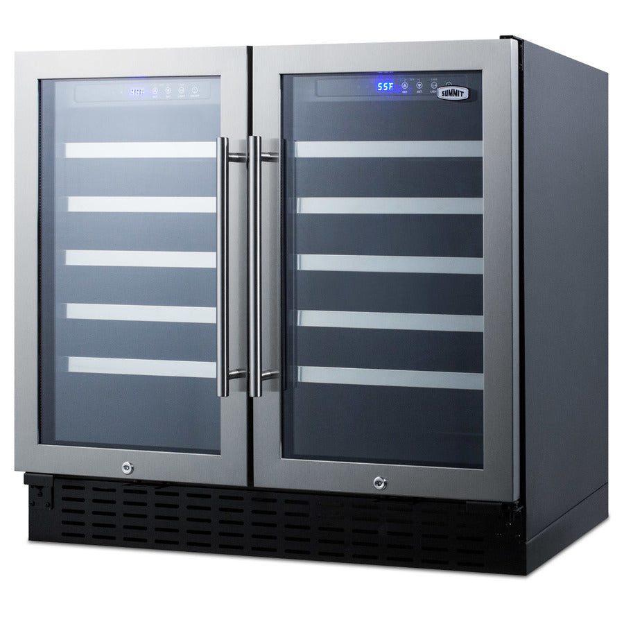 Accucold 36" Wide 68 Bottle Built-In Undercounter Dual Zone Wine Cellar with – SWC3668