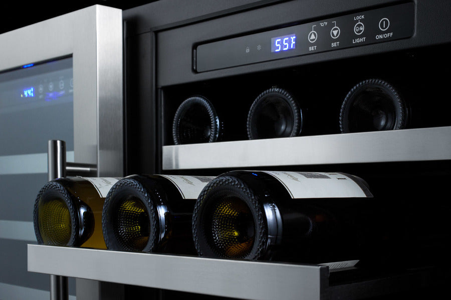 Accucold 36" Wide 68 Bottle Built-In Undercounter Dual Zone Wine Cellar with – SWC3668