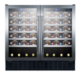 Accucold 36" Wide 68 Bottle Built-In Undercounter Dual Zone Wine Cellar with – SWC3668