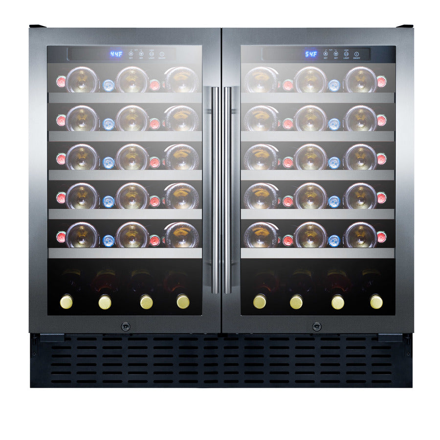 Accucold 36" Wide 68 Bottle Built-In Undercounter Dual Zone Wine Cellar with – SWC3668