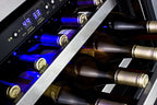 Accucold ADA compliant dual zone built-in wine cellar with digital thermostat, stainless steel trimmed shelves, and stainless ste, ADA (Model SWC530BLBISTCSSADALHD)
