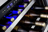 Accucold ADA compliant dual zone built-in wine cellar with digital thermostat, stainless steel trimmed shelves, and stainless ste, ADA (Model SWC530BLBISTCSSADALHD)