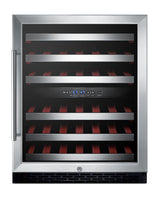 Accucold ADA compliant dual zone built-in wine cellar with digital thermostat, stainless steel trimmed shelves, and stainless ste, ADA (Model SWC530BLBISTCSSADALHD)