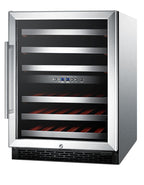 Accucold ADA compliant dual zone built-in wine cellar with digital thermostat, stainless steel trimmed shelves, and stainless ste, ADA (Model SWC530BLBISTCSSADALHD)