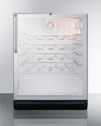 ADA compliant, commercially approved wine cellar for built-in undercounter use, with glass door and stainless steel cabi