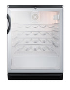 Accucold Commercially approved wine cellar for freestanding use with glass door, lock, and black cabinet (Model SWC6GBLLHD)