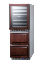 24" Wide Combination built-in/freestanding Upright Dual Zone Wine Cellar and 2-drawer Freezer, Panel-ready Front (Model 