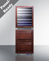 24" Wide Combination built-in/freestanding Upright Dual Zone Wine Cellar and 2-drawer Freezer, Panel-ready Front (Model 