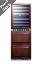 Accucold 24" Wide Combination built-in/freestanding Upright Dual Zone Wine Cellar and 2-drawer Refrigerator, Panel-ready Front (Model SWCDAR24PNRLHD)