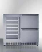 36" Wide Undercounter Dual Zone Wine Cellar and Drawer Refrigerator