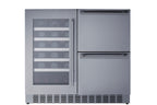 36" Wide Undercounter Dual Zone Wine Cellar and Drawer Refrigerator