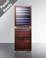 24" Wide Combination built-in/freestanding Upright Dual Zone Wine Cellar and 2-drawer Refrierator-freezer, Panel-ready F