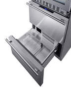 Accucold 24" Wide Combination built-in/freestanding Upright Dual Zone Glass Door Wine Cellar and 2-drawer Refrigerator-freezer In (Model SWCDRF24LHD)