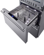 Accucold 24" Wide Combination built-in/freestanding Upright Dual Zone Glass Door Wine Cellar and 2-drawer Refrigerator-freezer In (Model SWCDRF24LHD)