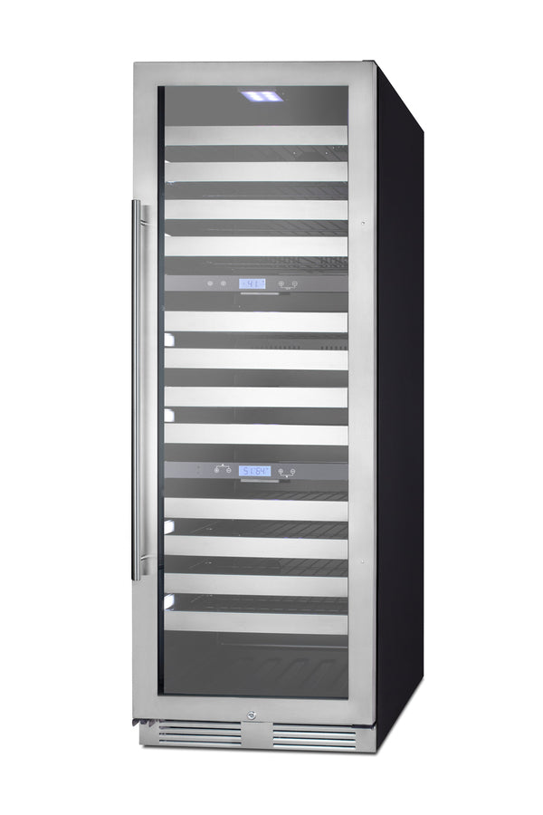 Accucold Commercially approved triple zone wine cellar for built-in or freestanding use with seamless stainless steel door and fu (Model SWCP1988T)