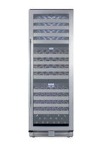 Accucold Commercially approved triple zone wine cellar for built-in or freestanding use with seamless stainless steel door and fu (Model SWCP1988TLHD)