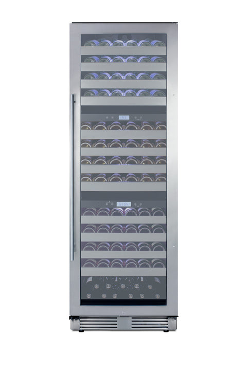 Accucold Commercially approved triple zone wine cellar for built-in or freestanding use with seamless stainless steel door and fu (Model SWCP1988T)