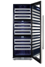 Accucold Commercially approved triple zone wine cellar for built-in or freestanding use with seamless stainless steel door and fu (Model SWCP1988T)