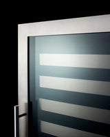 Commercially approved dual zone wine cellar for built-in or freestanding use with seamless stainless steel door and full