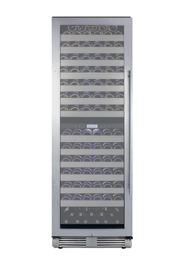 Accucold Commercially approved dual zone wine cellar for built-in or freestanding use with seamless stainless steel door and full (Model SWCP2163LHD)
