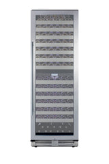Accucold Commercially approved dual zone wine cellar for built-in or freestanding use with seamless stainless steel door and full (Model SWCP2163)