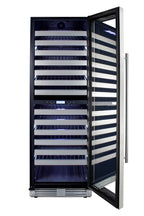 Accucold Commercially approved dual zone wine cellar for built-in or freestanding use with seamless stainless steel door and full (Model SWCP2163)