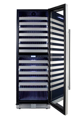 Accucold Commercially approved dual zone wine cellar for built-in or freestanding use with seamless stainless steel door and full (Model SWCP2163)