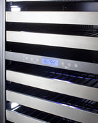 Accucold Commercially approved dual zone wine cellar for built-in or freestanding use with seamless stainless steel door and full (Model SWCP2163)