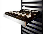 Accucold Commercially approved dual zone wine cellar for built-in or freestanding use with seamless stainless steel door and full (Model SWCP2163)