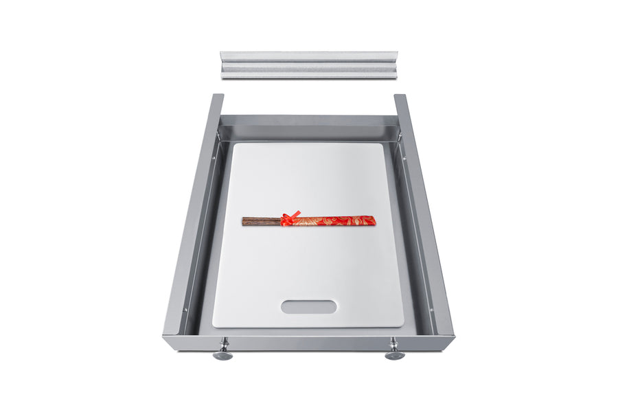Slide-out drawer in stainless steel for installation on top of lower under counter refrigerators (Model TD15SD) Secondary image