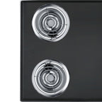 30" wide 220V electric coil cooktop in black porcelain finish
