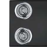 30" wide 220V electric coil cooktop in black porcelain finish