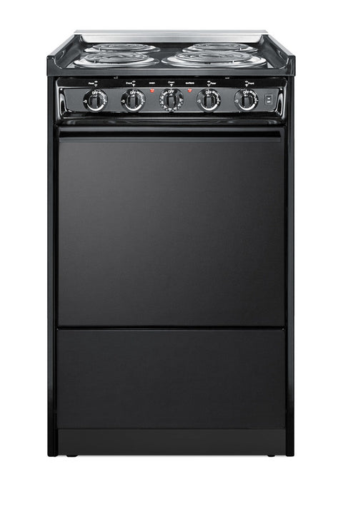 Accucold 20" Wide Slide-in Style Electric Coil Range in Black