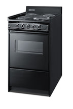 Accucold 20" Wide Electric Coil Range in Black with Window