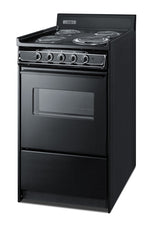 Accucold 20" Wide Electric Coil Range in Black with Window