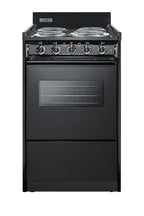 Accucold 20" Wide Electric Coil Range in Black with Window
