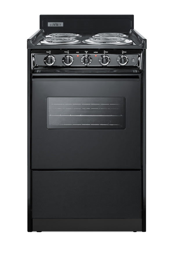 Accucold 20" Wide Electric Coil Range in Black with Window