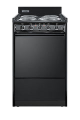 Accucold 20" Wide Electric Coil Range in Black