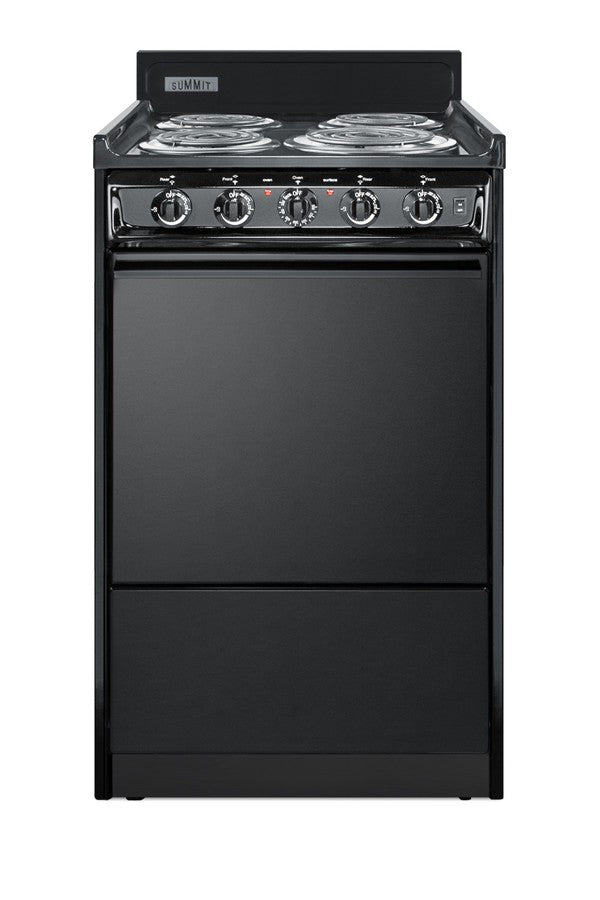 Accucold 20" Wide Electric Coil Range in Black
