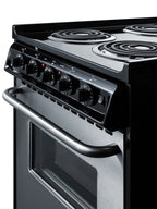 20" Wide Deluxe Electric Coil Range in Stainless Steel with High Backguard