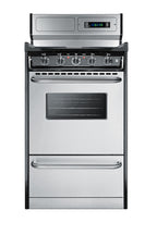 20" Wide Deluxe Electric Coil Range in Stainless Steel with High Backguard