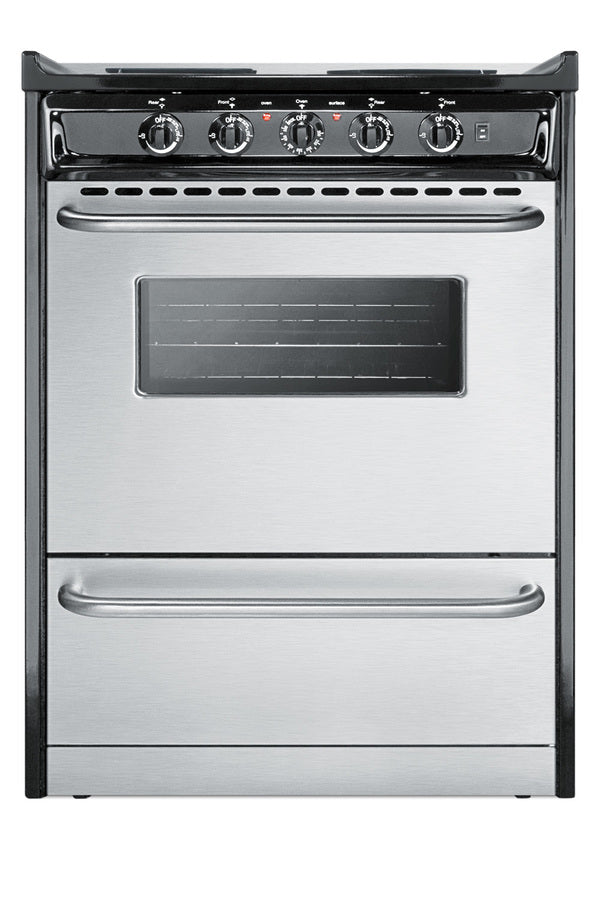 24" Wide Slide-in Style Electric Coil Range in Stainless Steel