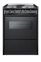 Accucold 24" Wide Slide-in Style Electric Coil Range in Black with Window (Model TEM610CRW)