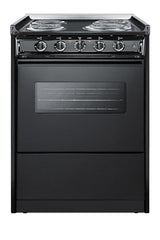 Accucold 24" Wide Slide-in Style Electric Coil Range in Black with Window (Model TEM610CRW)