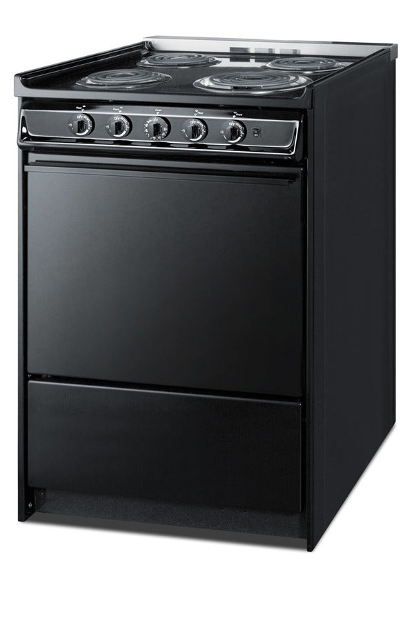 Accucold 24" Wide Slide-in Style Electric Coil Range in Black