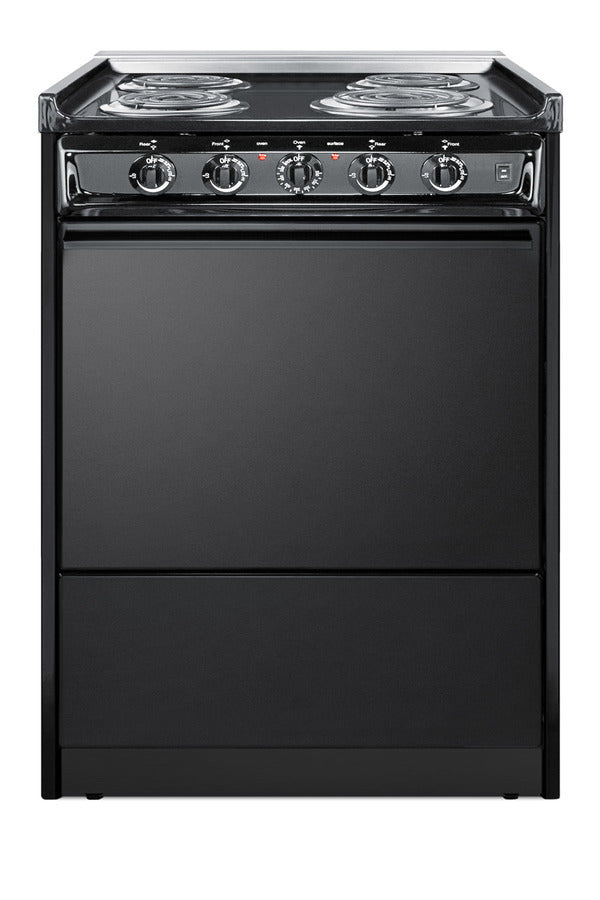 Accucold 24" Wide Slide-in Style Electric Coil Range in Black
